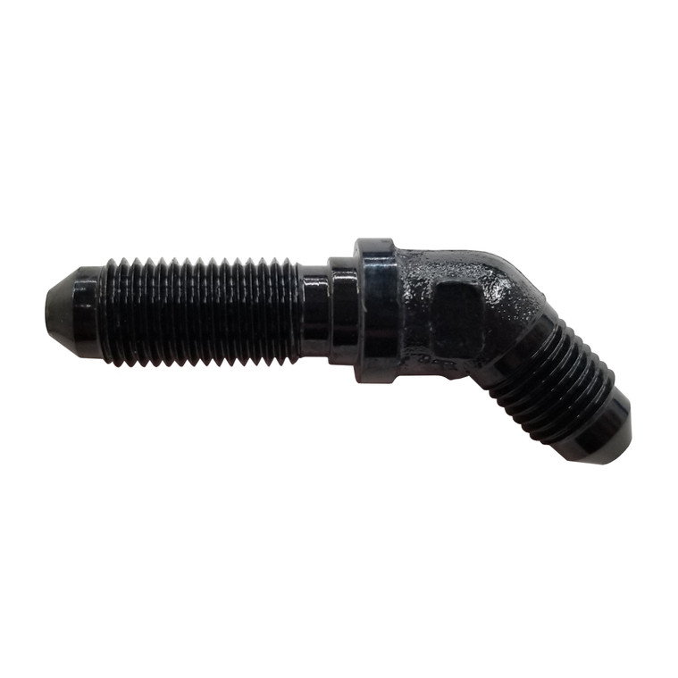 -3 AN 45 Degree Bulkhead Fitting, Aluminum, Black