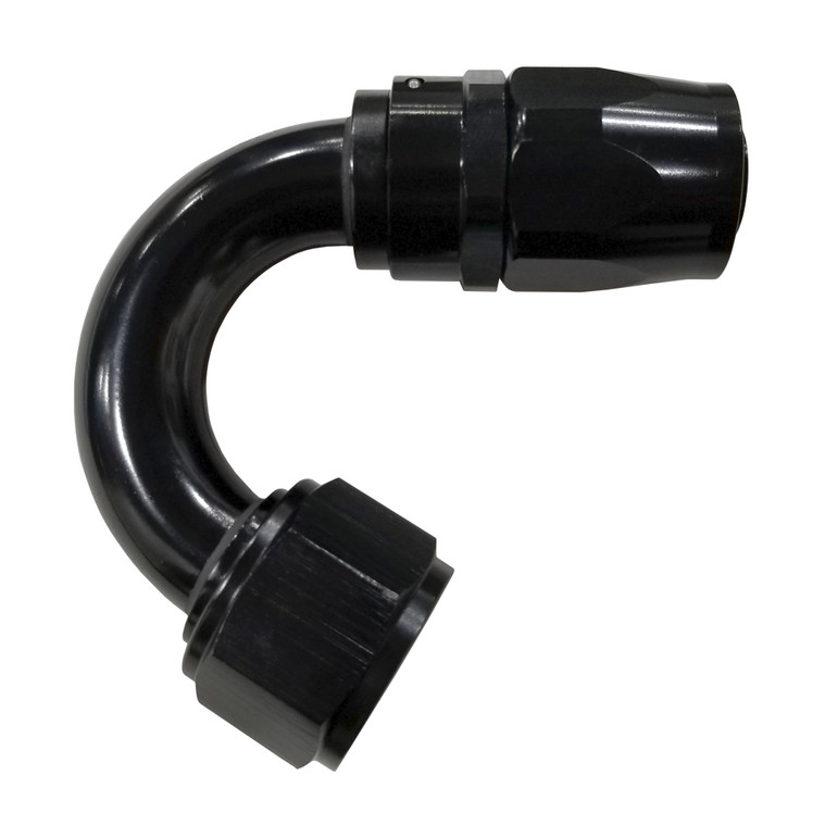 -12 AN 150 Degree Hose End, Aluminum, Black