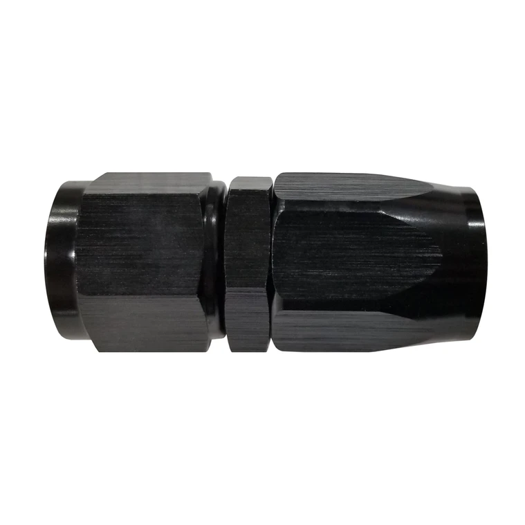 -8 AN 180 Degree Hose End, Aluminum, Black