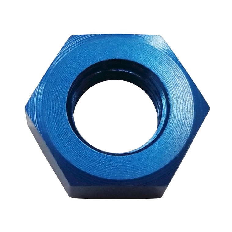 -6 AN Bulkhead Nut, Aluminum, Blue