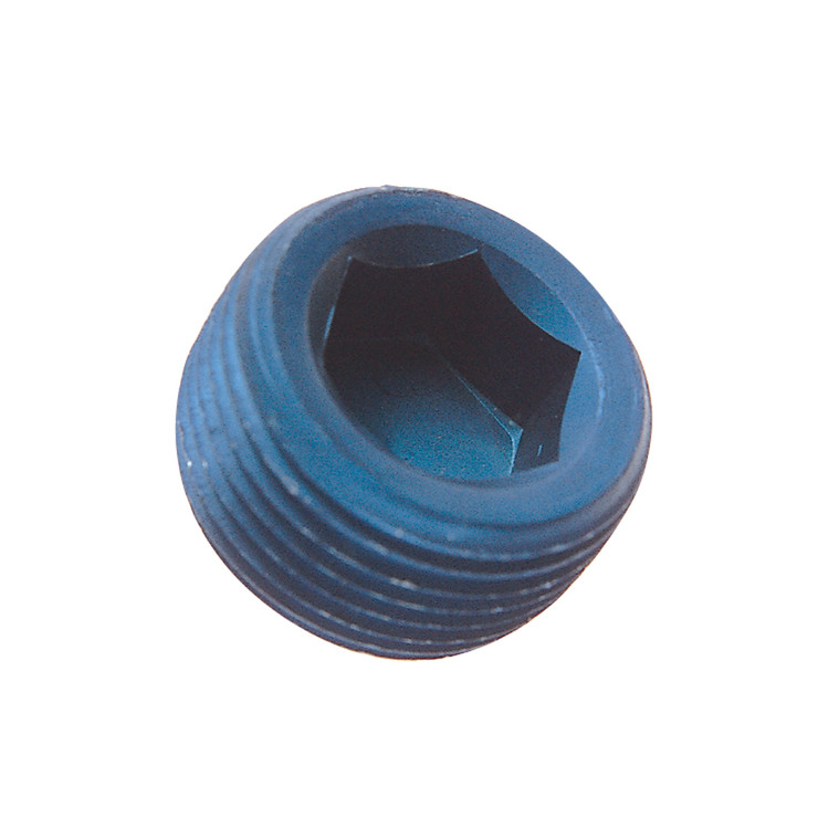 3/4 NPT Pipe Plug, Aluminum, Blue