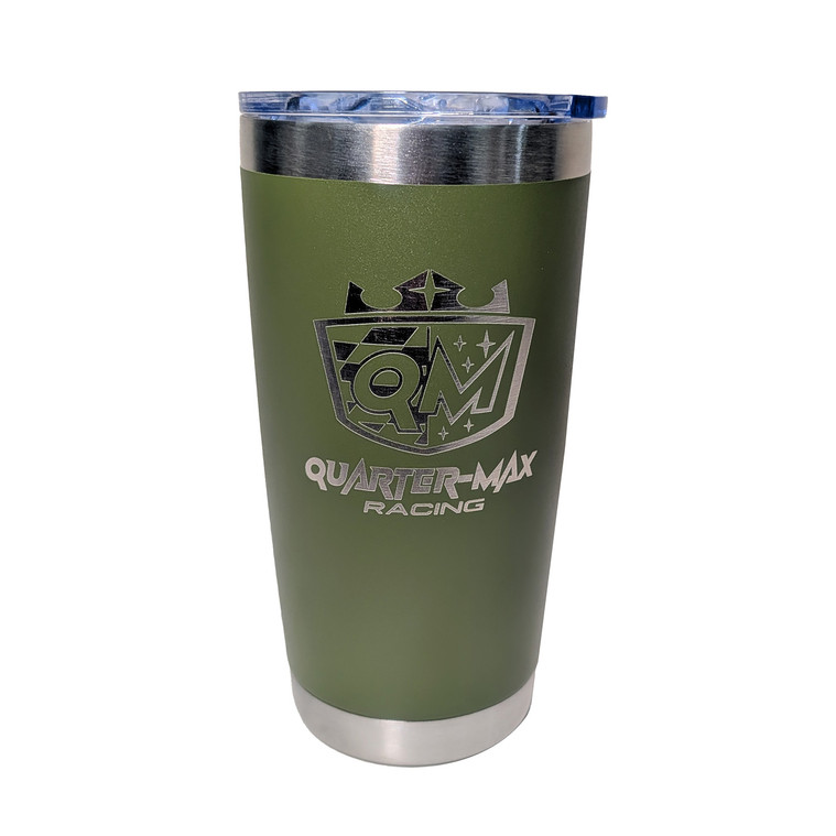 QM 20 oz Travel Tumbler, Quarter-Max Racing logo, Military Green (QM-670023-6)
