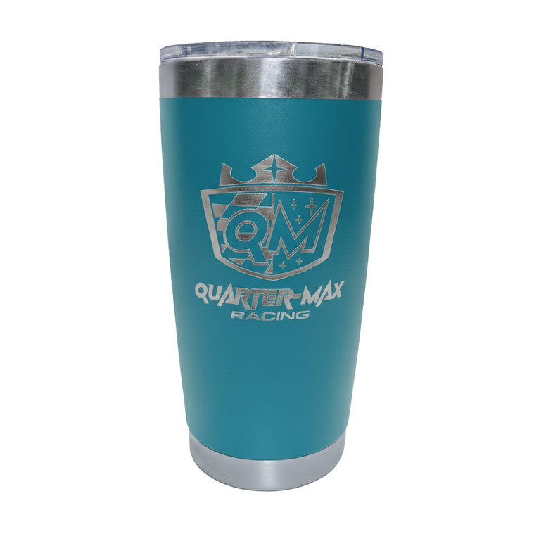 QM 20 oz Travel Tumbler, Quarter-Max Racing logo, Teal (QM-670023-5)