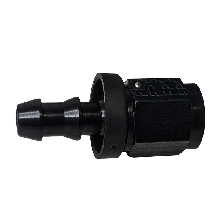  -4 AN Push-Lite Straight Hose End, Aluminum, Black (FRA-200104-BL)