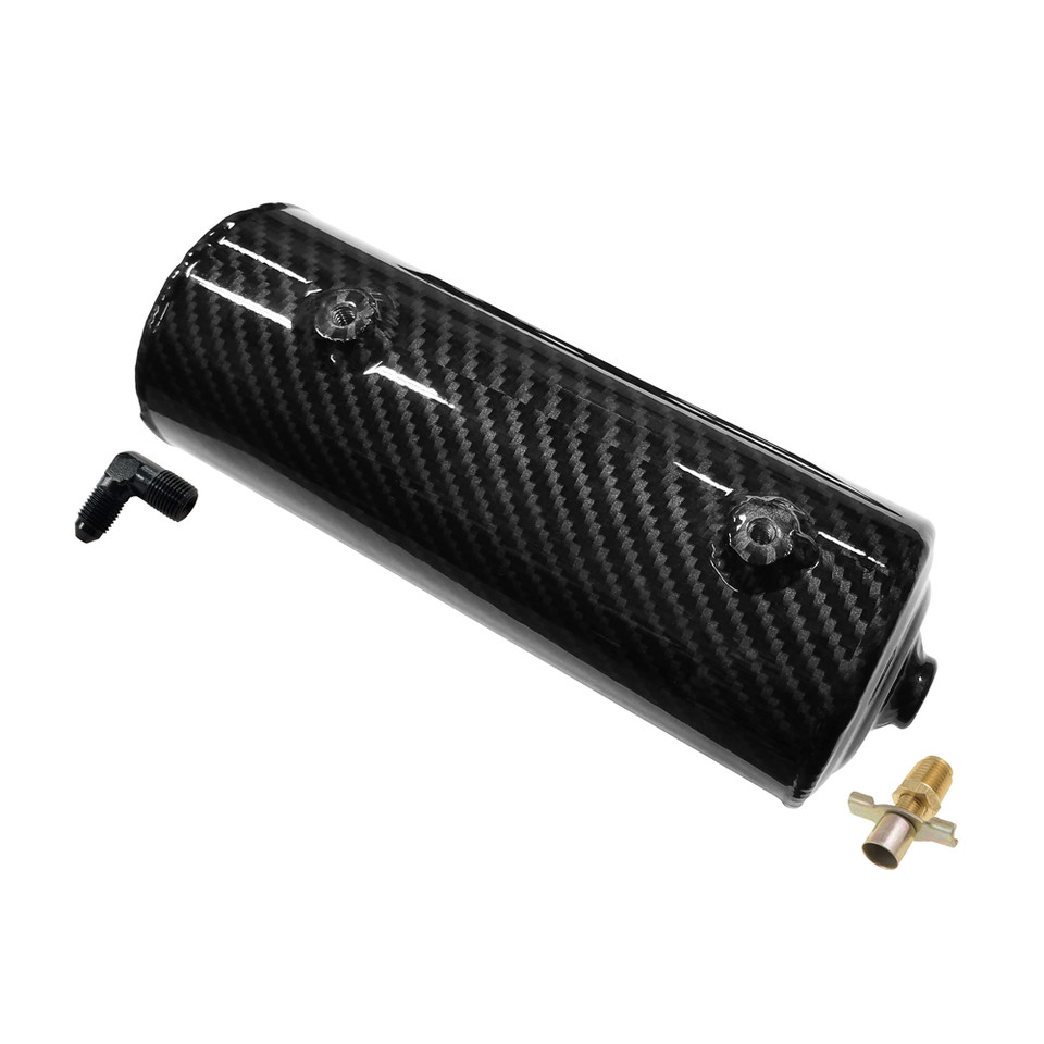 Radiator Overflow Tank with Fittings, Carbon Finish QuarterMax
