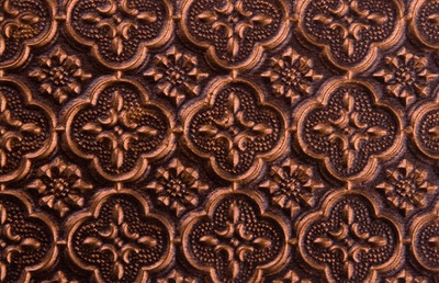 WC 20 Faux Tin Backsplash Roll - Antique Copper - Image taken of a 6 inch by 4 inch piece WC 20 Faux Tin Backsplash Roll - Antique Copper - Image taken of a 6 inch by 4 inch piece
