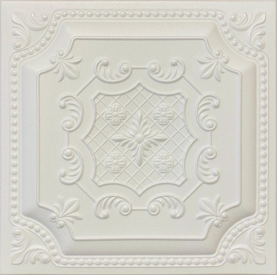 Euro-Deco R52 Embossed Floral Styrofoam Glue Up Ceiling Tile 20"x20"