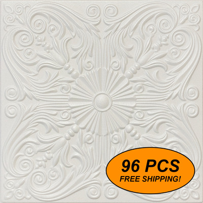 R39A Styrofoam Glue Up Ceiling Tile 20"x20", Pack of 96 (253 s/f)