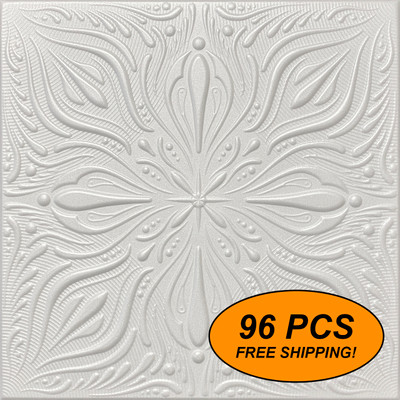 R9 Styrofoam Glue Up Ceiling Tile 20"x20", Pack of 96 (253 s/f) R9 Styrofoam Glue Up Ceiling Tile 20"x20", Pack of 96 (253 s/f)