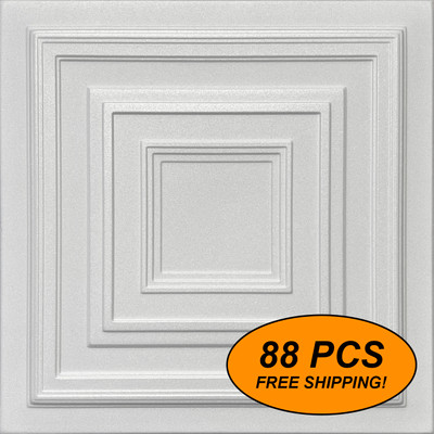 R33 Styrofoam Glue Up Ceiling Tile 20"x20", Pack of 88 (232 s/f) R33 Styrofoam Glue Up Ceiling Tile 20"x20", Pack of 88 (232 s/f)