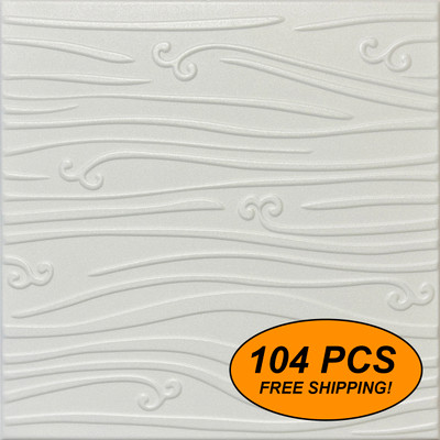 R102 Styrofoam Glue Up Ceiling Tile 20"x20", Pack of 104 (274 s/f)