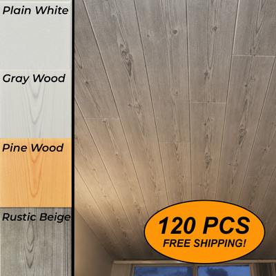 DIY Styrofoam Glue Up Ceiling Planks (120 Pcs)