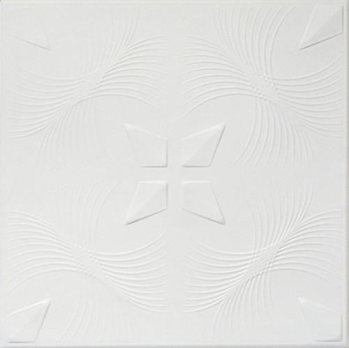 R41 Ultra Pure White BEHR Styrofoam Glue Up Ceiling Tile 20"x20"