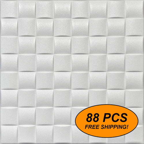 R35 Styrofoam Glue Up Ceiling Tile 20"x20", Pack of 88 (232 s/f) R35 Styrofoam Glue Up Ceiling Tile 20"x20", Pack of 88 (232 s/f)
