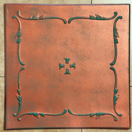 R5 Copper Patina 20x20 Ceiling Tile - LOT of 22 pcs (58 s/f) (AS IS) R5 Copper Patina 20x20 Ceiling Tile - LOT of 22 pcs (58 s/f) (AS IS)