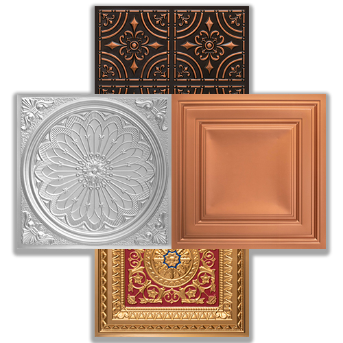 Faux Tin PVC Ceiling Tiles 2'x2'