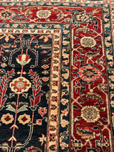Dark Navy blue and red border rug 7'11 x 9'2