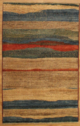 Modern 3'1 x 4'11 Modern Gabbeh Design rug 