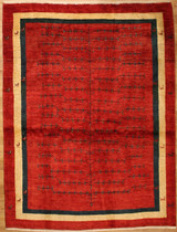 Transitional 6' X 7'9 Persian Gabbeh Rug 