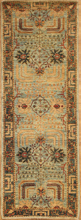 Transitional 2'8 x 7'8 short light color runner 