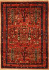 Transitional 4'2 x 5'11 Tree design rug 