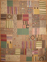 Modern Patchwork design room size kilim rug 8'4 x 11'1 