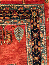 Traditional Gabbeh style red Rug 5'1 x 7'10 