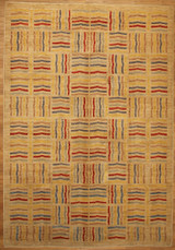 Modern Multi color beige background Modern Design carpet 6'7 x 9'6 
