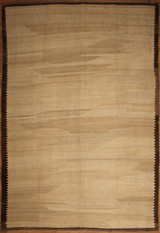 Modern Beige and dark brown black hand woven Kilim 6'9 x 9'9 