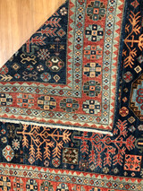 Traditional Navy Blue Geometric rug 6'1 x 8'10 