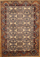 Transitional Gray background geometric 6'1 X 8'10 carpet 
