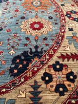Eight foot round hand knotted rug