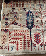 Light blue tree design 2'7 x 11'8 runner