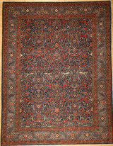Traditional Bijar design light blue rug 9'2 X 11'11 
