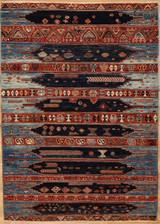 Transitional Tribal design rug 4'2 x 5'11 