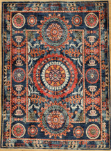 Transitional Suzani design rug 4'10 X 6'8 