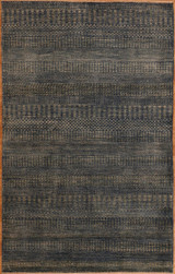 Contemporary Rugs Olive green and blue contemporary style carpet 5' X 7'1 