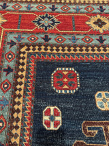 Geometric design dining room size rug with medallions 8'6 X 10'4