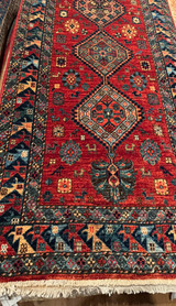 Hand Knotted Caucasian design Red runner 2'7x9'1