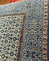 Light blue and beige Transitional design hand-woven room size carpet 8'3x9'9