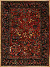 Traditional Handwoven Classic antique Bijar design vegetable dyes Afghan rug 4'3x5'10 