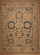 Transitional Light color room sized Sultanabad design Afghan rug 8'11"x12'2" 
