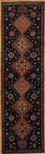 Contemporary Rugs Yalameh style hand knotted Afghan Faryb Runner 2'8" x 9'5" 