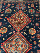Yalameh style hand knotted Afghan Faryb Runner 2'8" x 9'5"
