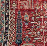 Red willow tree design vegetable dyes runner 3'2"x10'1"