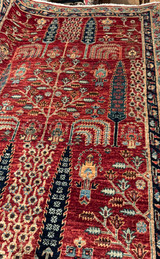 Red willow tree design vegetable dyes runner 3'2"x10'1"