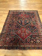 Handwoven Antique Tribal rug 4'11x6'4
