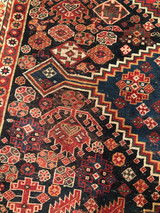 Handwoven Antique Tribal rug 4'11x6'4