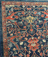 Square size Traditional design Navy blue background carpet 8'x8'2