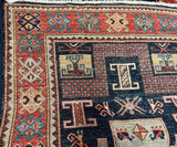 Navy blue and red Tribal design runner 2'8x8'